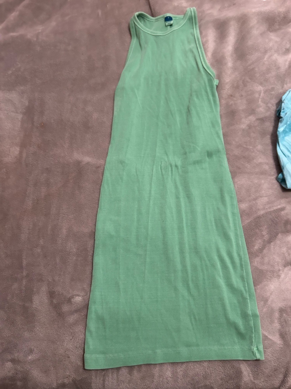 Old Navy Light Mint Ribbed Crewneck Tank Dress - Picture 3 of 3